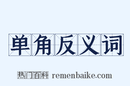 单角反义词是什么意思的图片